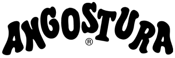 A black and white logo of Angostura